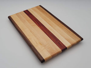 Cutting board - Walnut, maple, and paduak